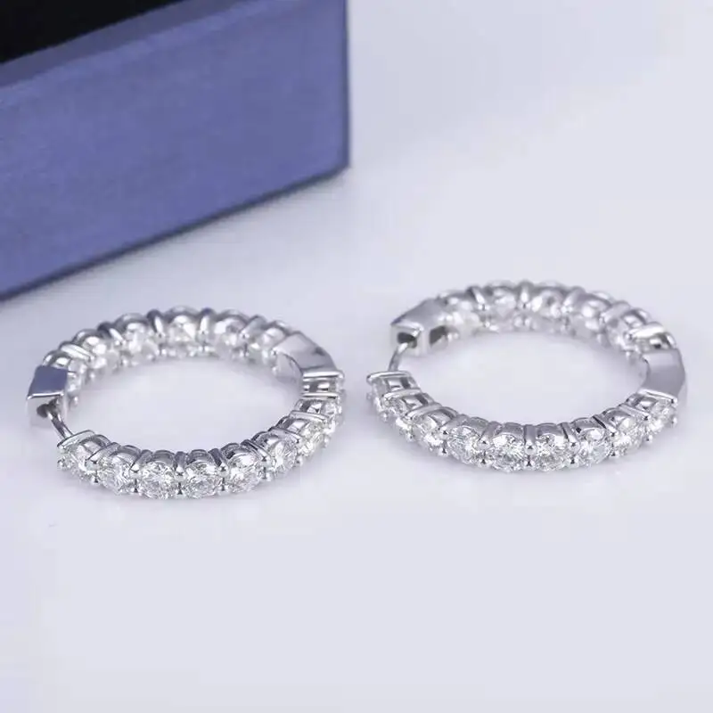 Hot Sale MSE-502 925 Silver White Round Engagement Women's Moissanite Earring Stud Earrings for Women