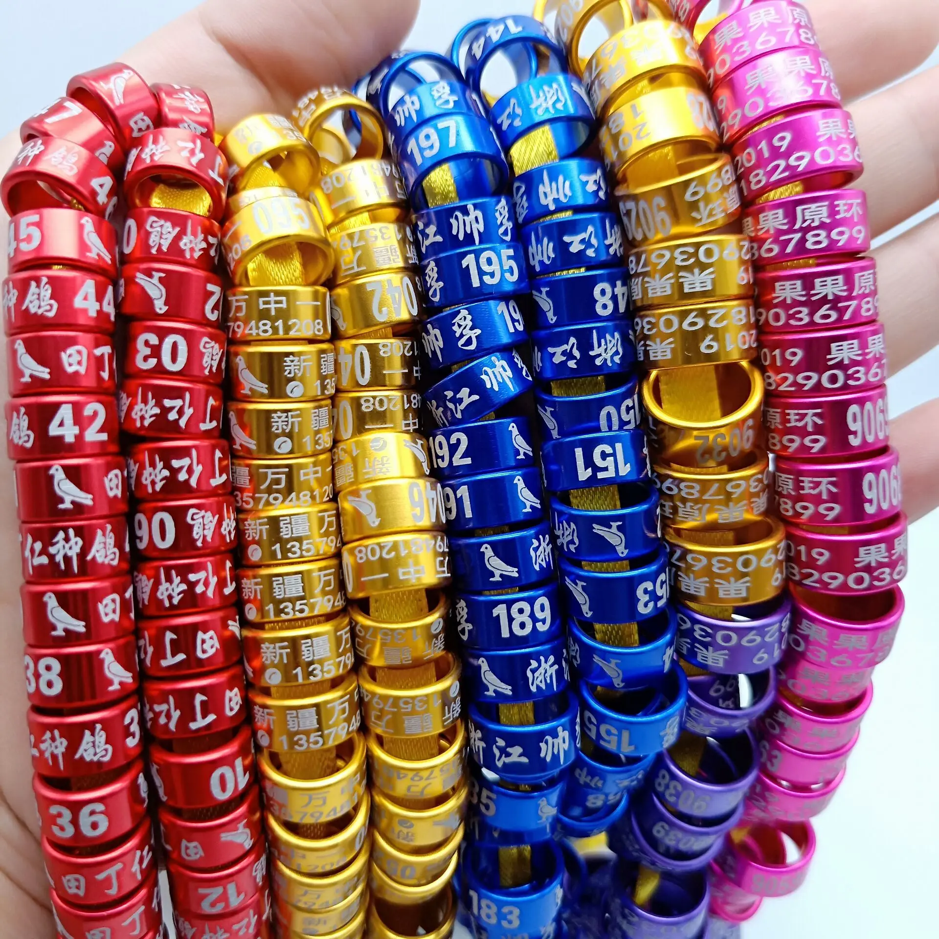 50 Pcs DIY Custom Pigeon Foot Ring Customizable Inner Diameter 8/10mm Height 6mm Name Phone Number Year Number Country Code