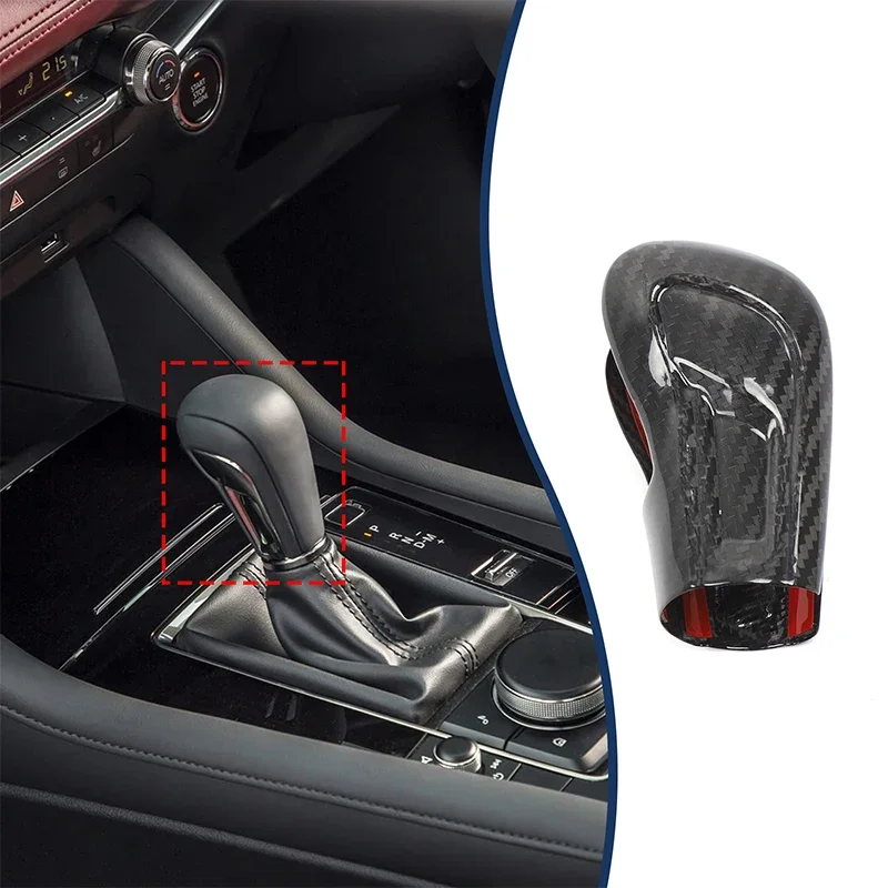 Real Carbon Fiber For Mazda 3 2020-2022 Car central control gear head back cover sticker car interior accessories