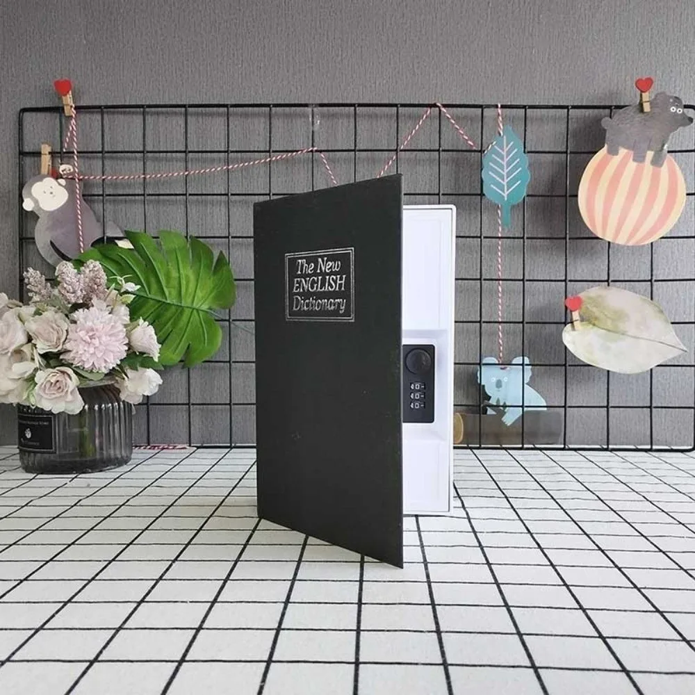 Decorative Book Metal Book Money Box Hollow Book Combination Lock Secret Safe Simulation Security Safe Lock Birthday Gifts