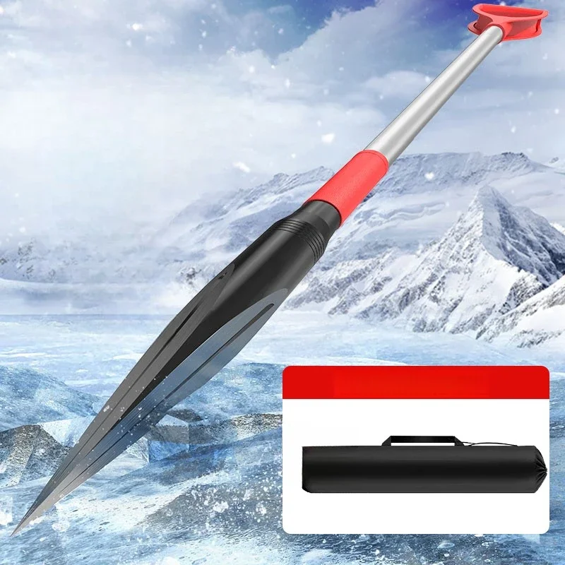 

F23: Large Auger for Winter Fishing, Three-Edged Drill, Heavy-Duty Breaker Tool, Glacier Chisel for Ice Fishing