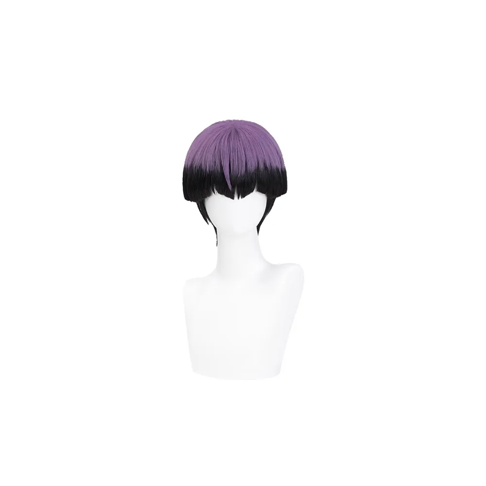 Kaiju No. 8 Soshiro Hoshina Cosplay Synthetic Hair Black Purple Short Styled Halloween Party Wig