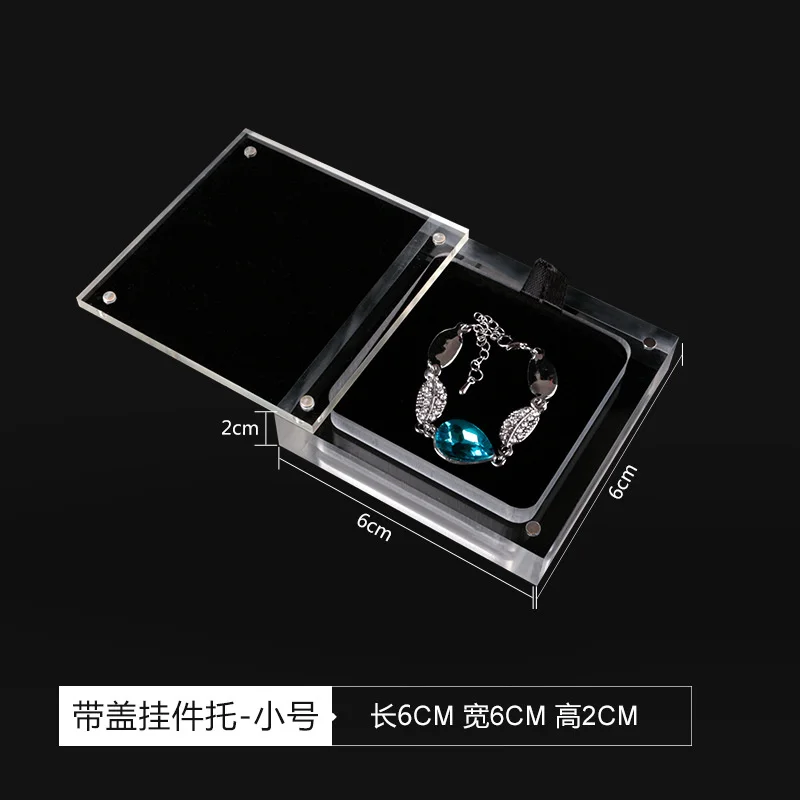 Acrylic Transparent Display Stand Jewelry Box Display Boxes Pendant Necklace Display Stand Transparent Base Display Case Gift