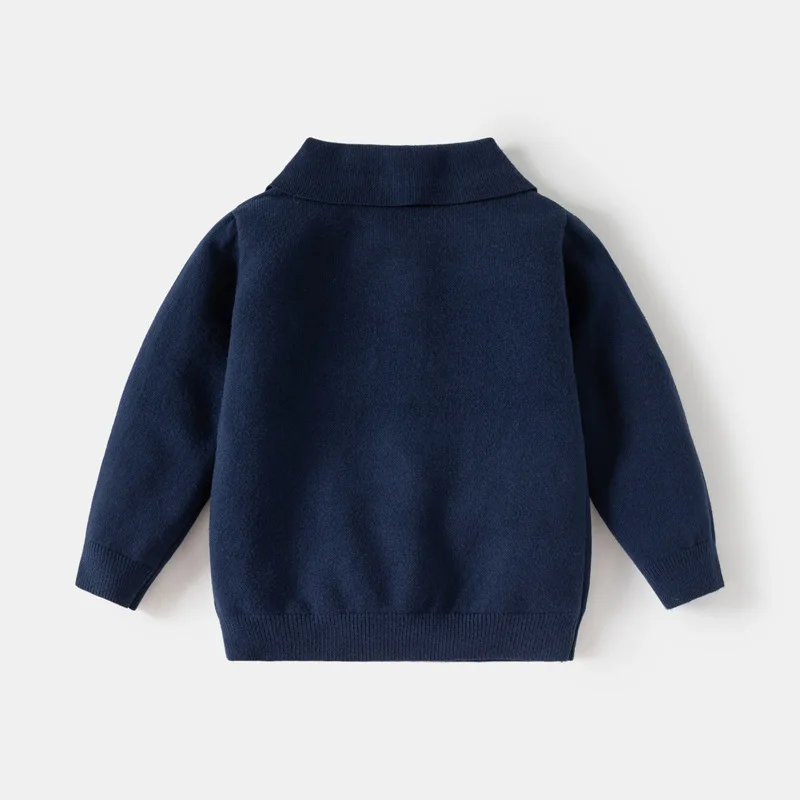 Autumn New Children's Clothing Boys' Single-layer Core Spun Yarn Pullover Sweater Children's Net Color Base Knitted Sweater