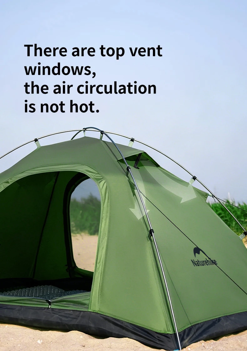 Naturehike 2026 Neues Campingzelt Großer Raum Mückenschutz Strandzelte Ultraleichtes Schnellaufbau 2-Personen Outdoor Wanderzelt – Detail 7