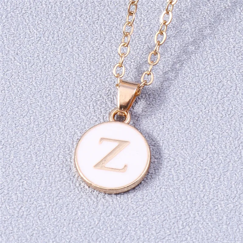 Aihua Minimalistische Initiale Emaille Weiß Schwarz A-Z Buchstaben Halskette für Frauen Alphabet Anhänger Schmuck Geburtstag Geschenke Großhandel – Detail 36