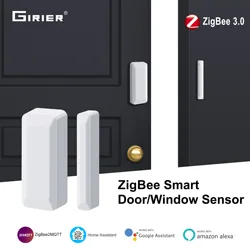 Girier ZigBee Tür-und Fensters ensor Drahtloser intelligenter Kontakt detektor für die Sicherheit zu Hause funktioniert mit Alexa Hey Google Home Assisant