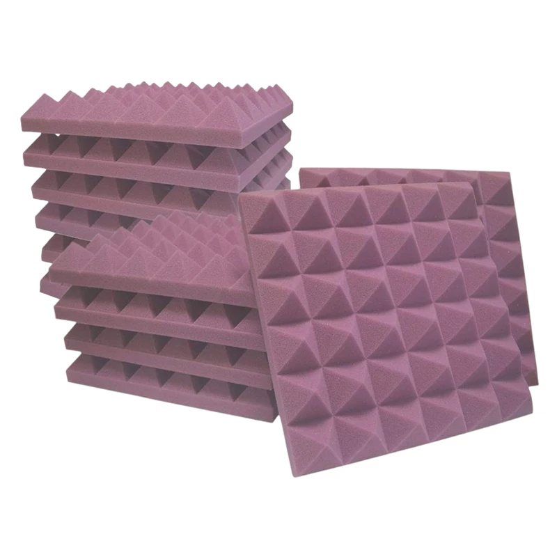 Quality 12 Pack Soundproof Foam Pyramid Acoustic Absorbing Panels Studio Foam Sound Reduction Noise Cancelling Panels