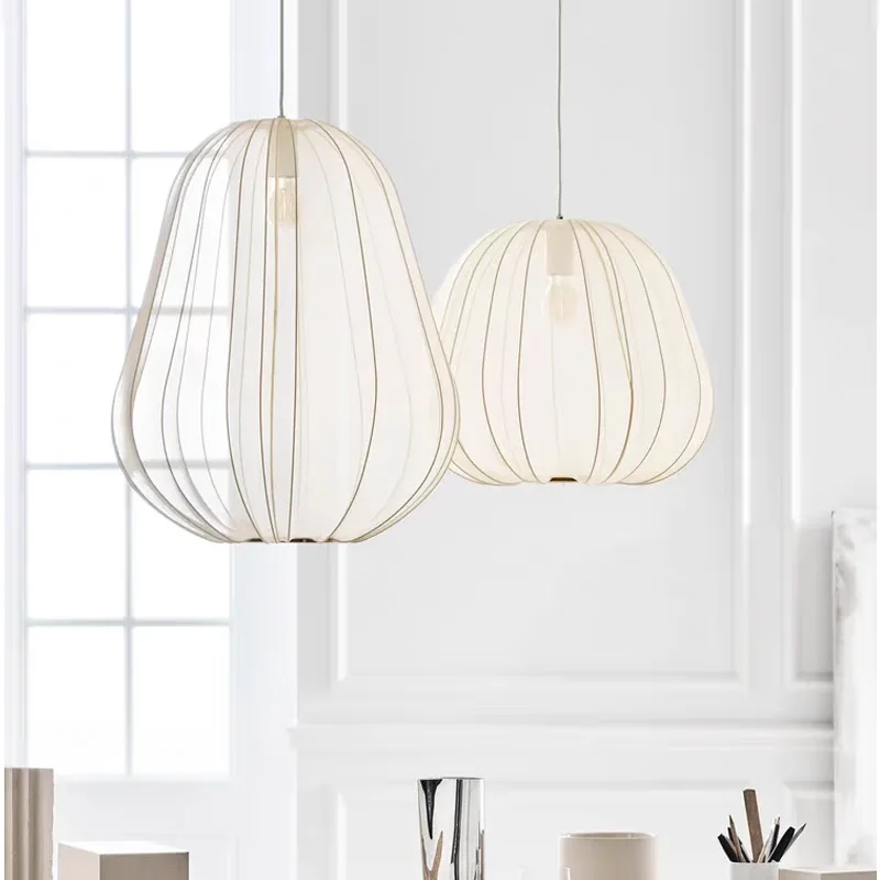 Nieuwe Scandinavische Ballon Hanglamp Zijden Lantaarn Kroonluchter Hanglamp Woonkamer Slaapkamer Hotel Decor Eettafel Licht