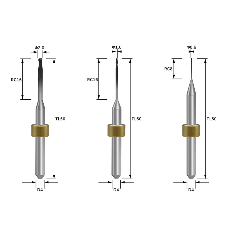 Dental Milling Burs for Zotion/ldeal Mill Zirconia Wax PMMA for Tungsten Carbide Milling Burs CVD