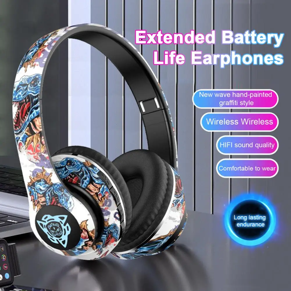 Ergonomic Head-mounted Earphones Noise-canceling Workout Earphones Foldable Wireless Headset with Intelligent for Ergonomic