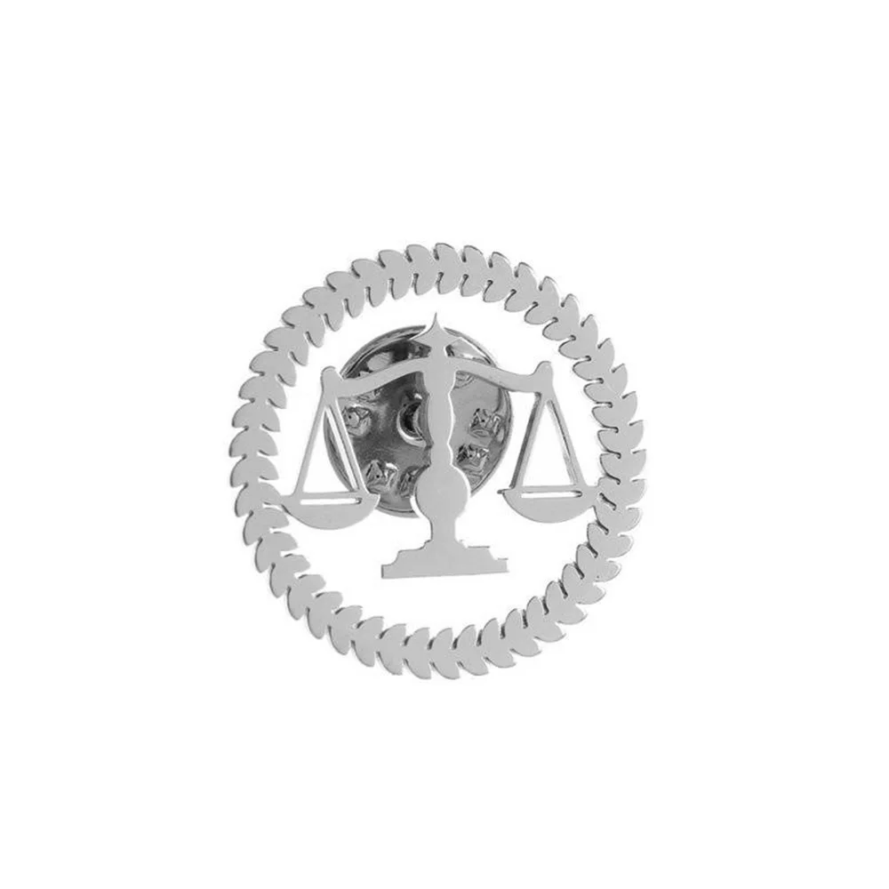 Europe and America Silver Color Stainless Steel 12 Zodiac Signs Libra Brooch UNISEX Mysterious and Domineering Jewelry Brooch