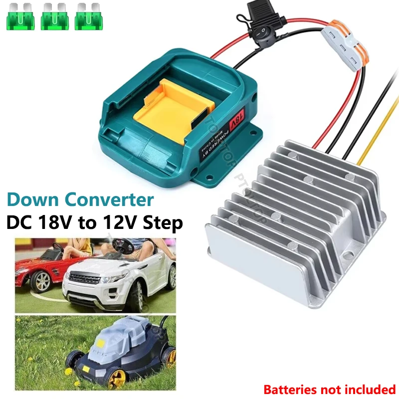 Conversor Buck Boost Automático Adaptador Step Down Adaptador Faça Você Mesmo para Makita 18v Bateria Li-ion 180w 15a dc 18v a 12v Regulador