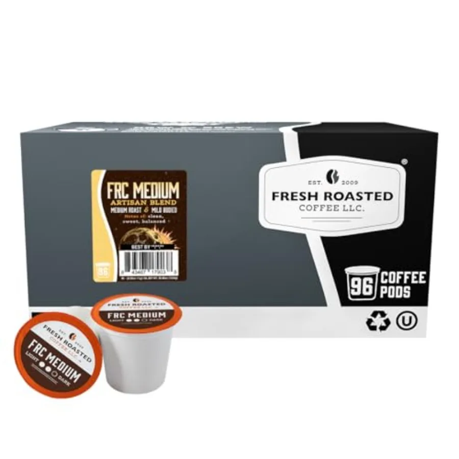 

Fresh Roasted Coffee, FRC Medium Roast Blend, 96 Pods for K Cup Brewers