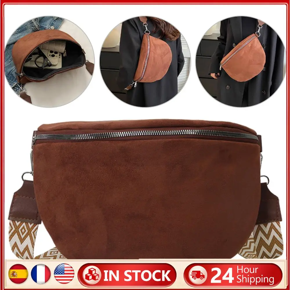 

Женская однотонная сумка через плечо из искусственной кожи, стильная сумка-хобо с регулируемым широким ремешком, сумка через плечо в форме полумесяца для путешествий, покупок