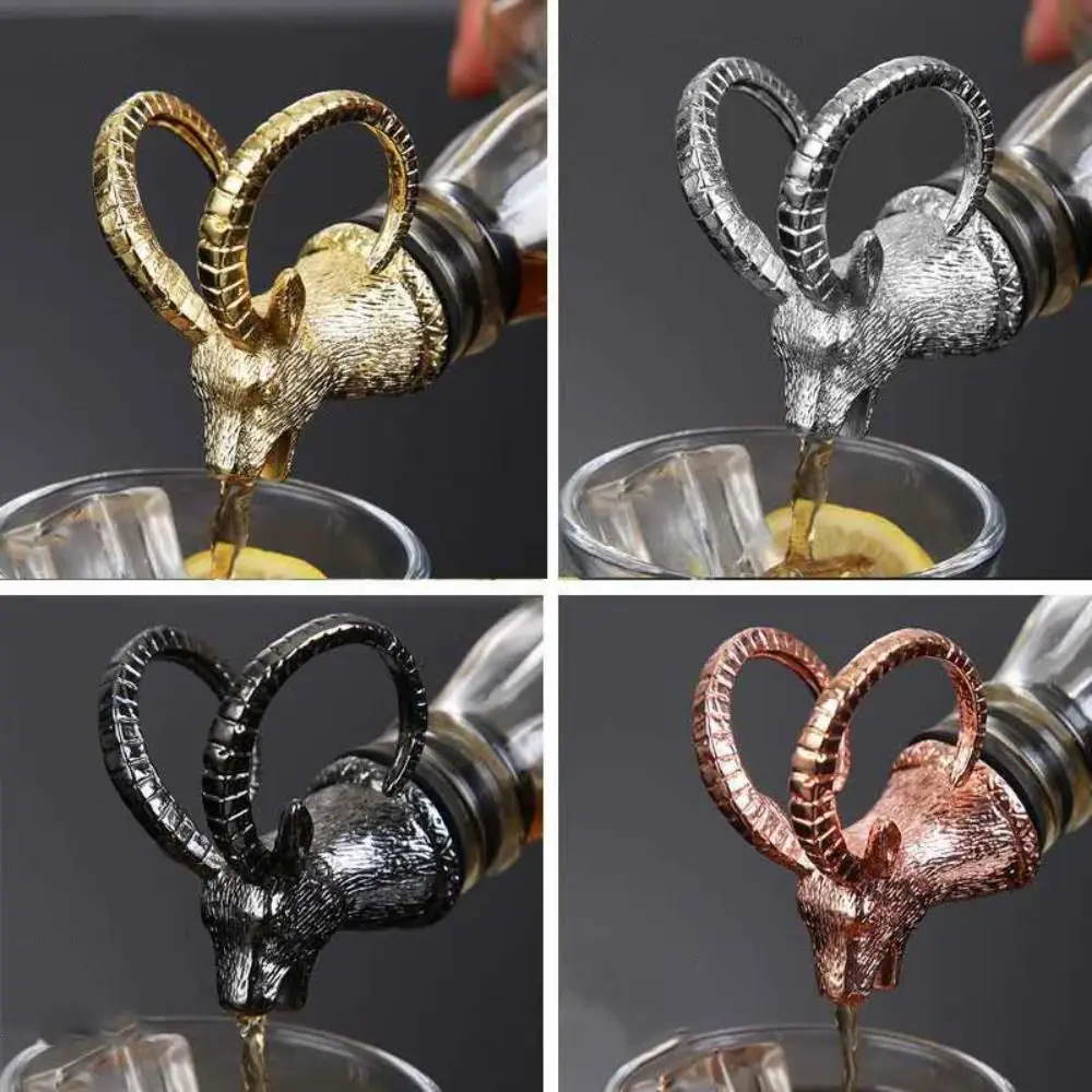 Cute Leopard/Lion/Antelope Head Wine Pourer Zinc Alloy Portable Bottle Stoppers Wine Dispenser Kitchen Accessories