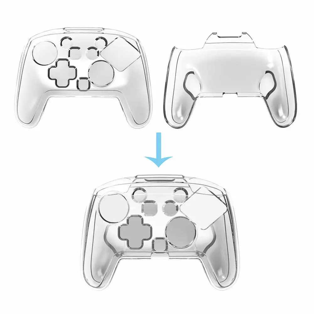 Funda protectora transparente de cristal duro para Nintendo Switch 2 pro controlador Gamepad Shell cubierta protectora de piel