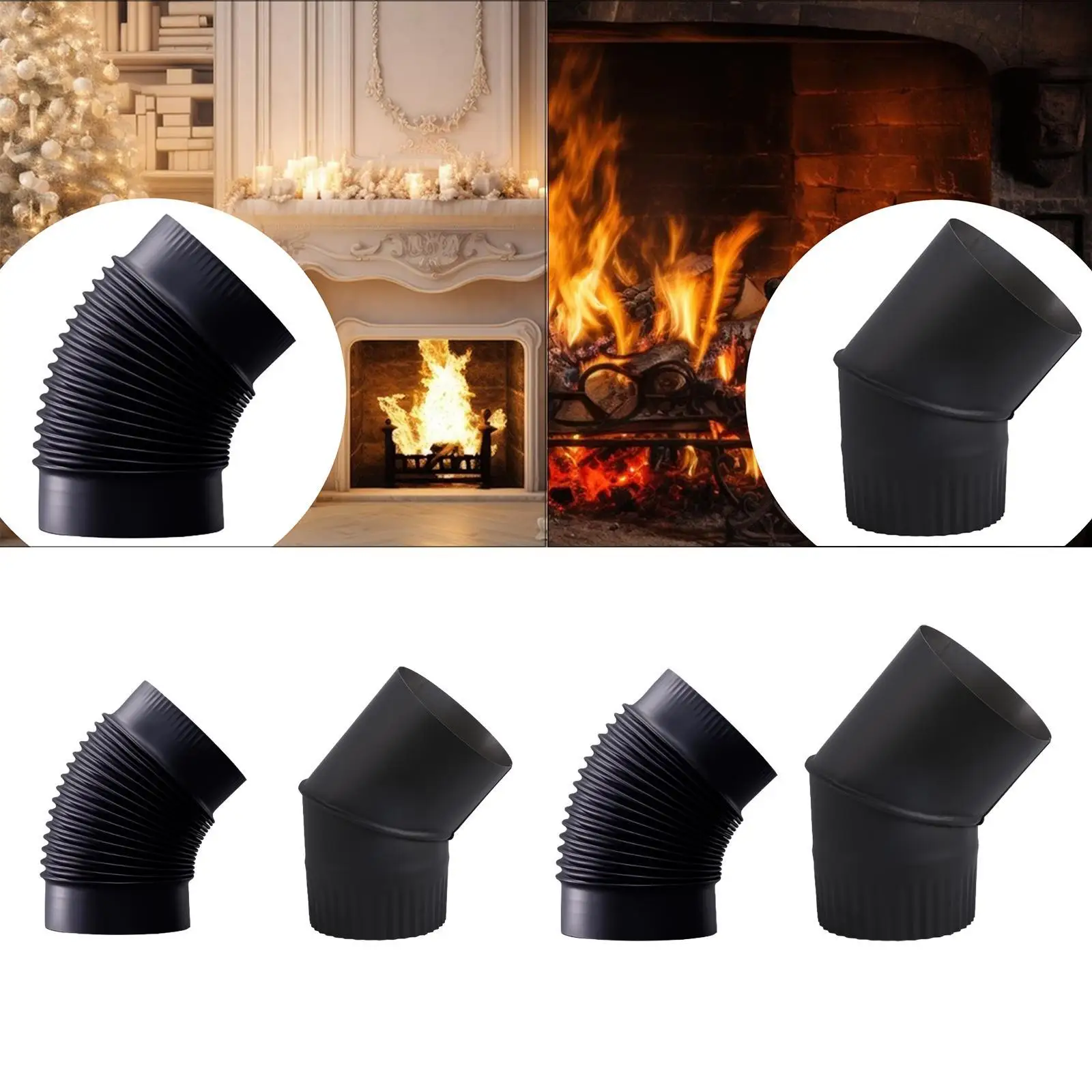 45 Degree Elbow Pipe Chimney Flue Exhaust Stoves Practical Elbow Chimney Pipe Chimney Stove Pipe Elbow Heat Resistant Flue Pipe