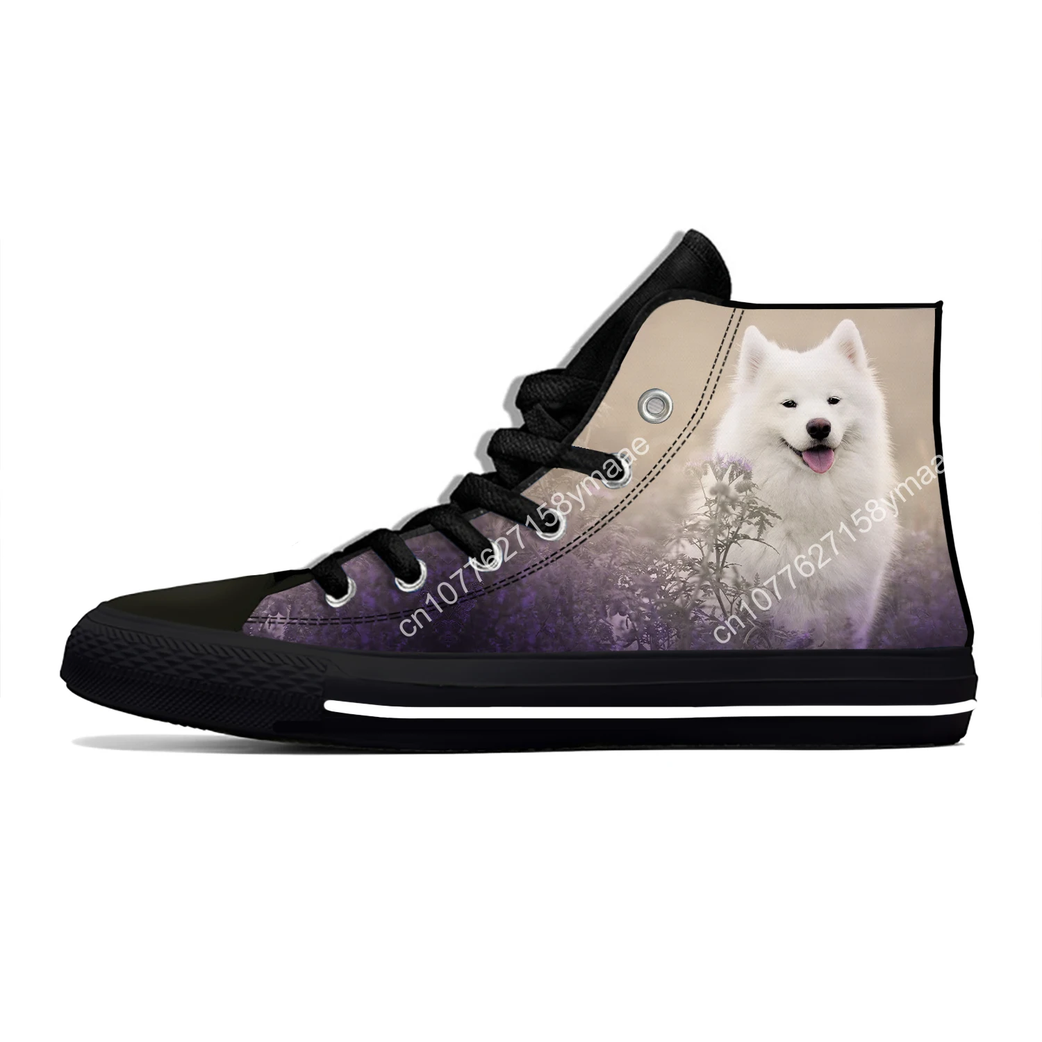 Hot Summer American Eskimo Dog Cut Kawaii Fashion Lightweight High Top Cool Canvas Shoes Men Women Casual Sneakers Board Shoes