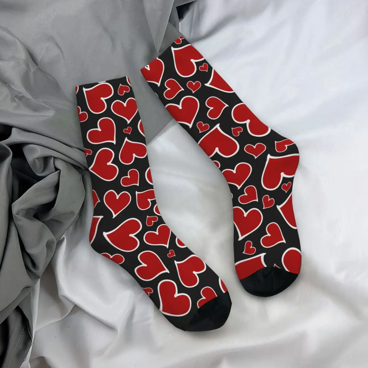 Calcetines con corazón de amor para hombre y mujer, medias de poliéster a la moda románticas para el Día de San Valentín, novedad, primavera, verano, otoño e invierno, regalo