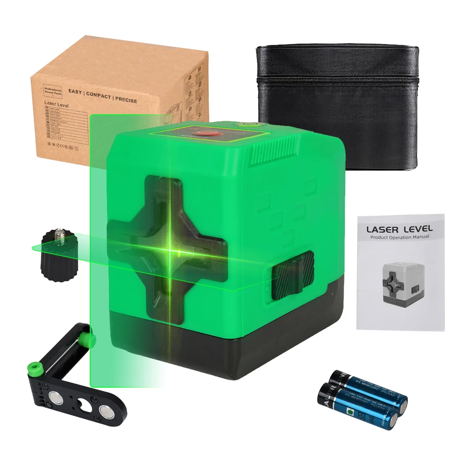 100ft/30m Self-Leveling Green Beam Laser Level with Cross Line, 360° Magnetic Base,Pulse Mode Ideal Valentine's Day Gift