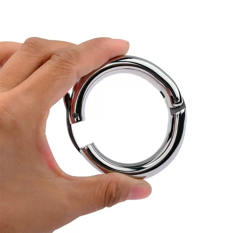 Metal Sperm Locking Ring Adjustable Weight-Bearing Ring Exercise Ejaculation Delay Scrotal Restraint Adult Cock Supplies