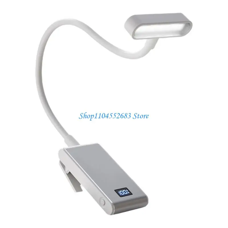 Y6GD Portable Book Light 3 Brightness Level 2200mAh Battery Clip on Lamp for Reading