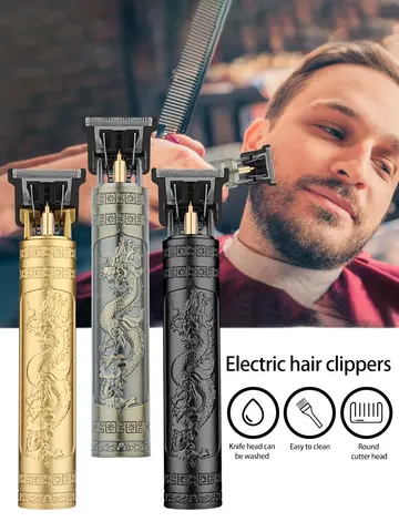 Vintage T9 Elektrische Haarschneidemaschine Haarschneidemaschine Professioneller Herrenrasierer Wiederaufladbarer Friseurtrimmer für Männer Drachenbuddha