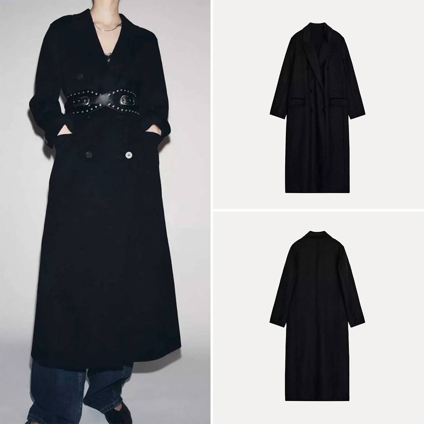 

Z женская модная верхняя одежда 2025, свободное универсальное пальто из смешанного волокна Ele Sle, Новое поступление, осеннее женское пальто