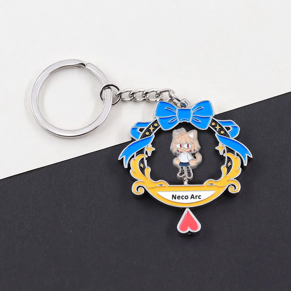 Anime Tsukihime Neco-Arc Drehbarer Schlüsselanhänger Doppelseitiger Drehender Katzenmädchen-Schlüsselring Kawaii Figur Metallanhänger Taschendekoration Fan-Geschenk – Detail 8