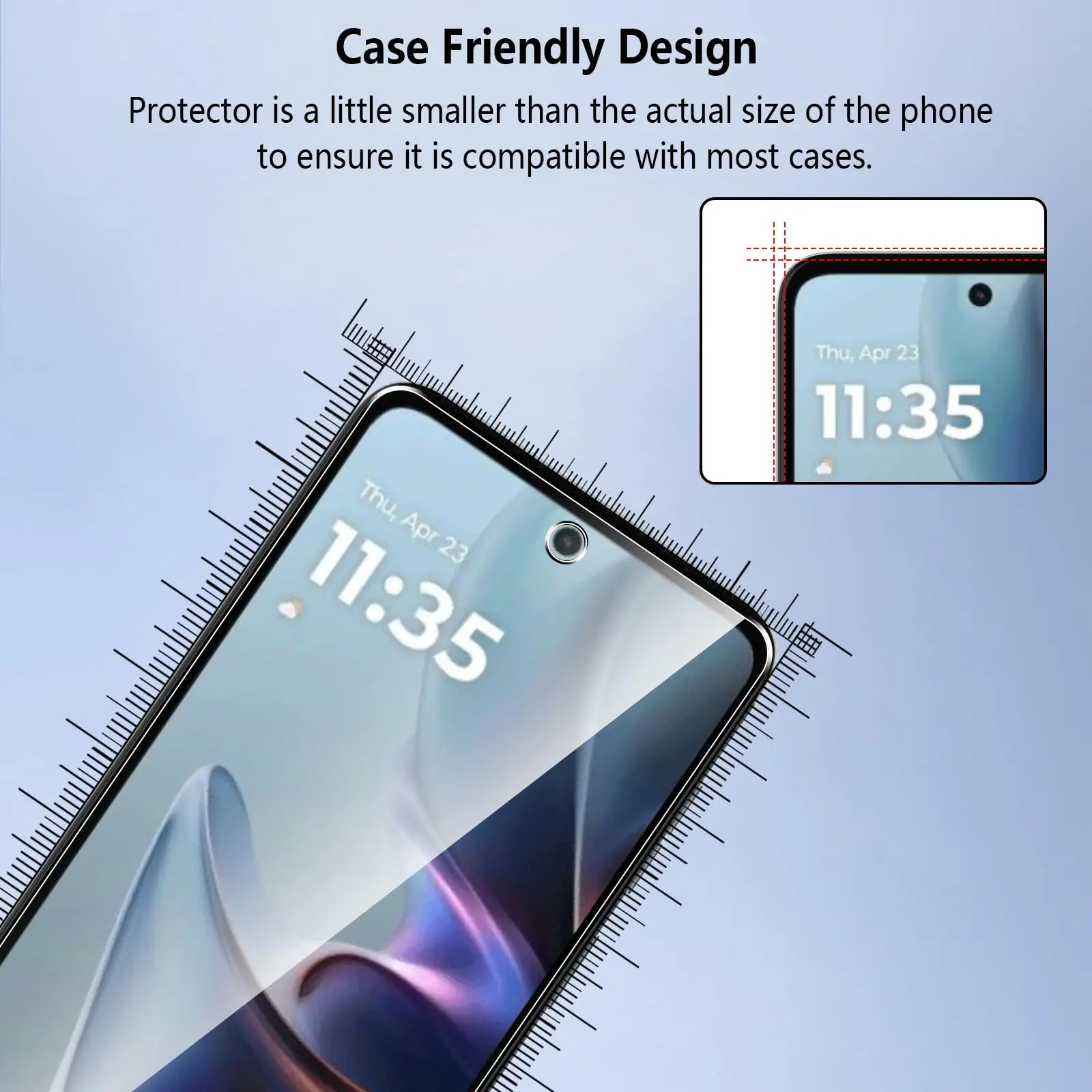 Displayschutzfolie für Motorola Moto G05 6,67 Zoll, gehärtetes Glas, HD-Kristall, Glimmer, 9H, kratzfeste Hülle, freundlich, klar – Detail 3