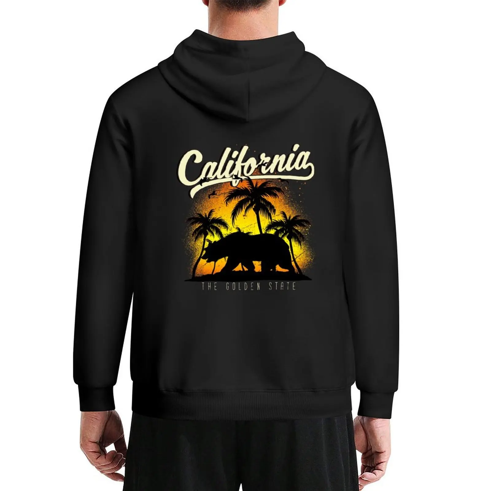 

California Dreamin ~ Bear with Palm Trees Hoodie men's autumn clothes autumn jacket men mens clothing new hooded tee
