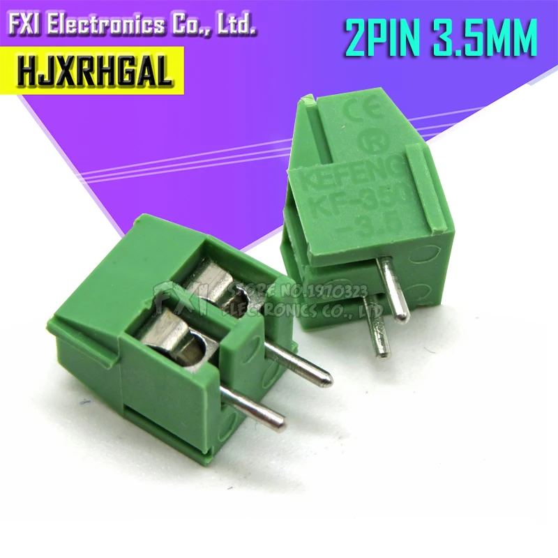 20PCS KF350-2P 3.5mm KF350 2 Pin Green Connect Terminal Screw Terminal Connector Splice connector