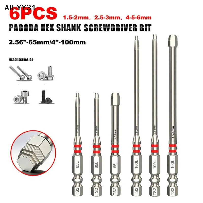

【A31】Pagoda Shaped Hexagonal Wrench Bit Set High Precision For Home DIY Repair Woodworking Industrial Use