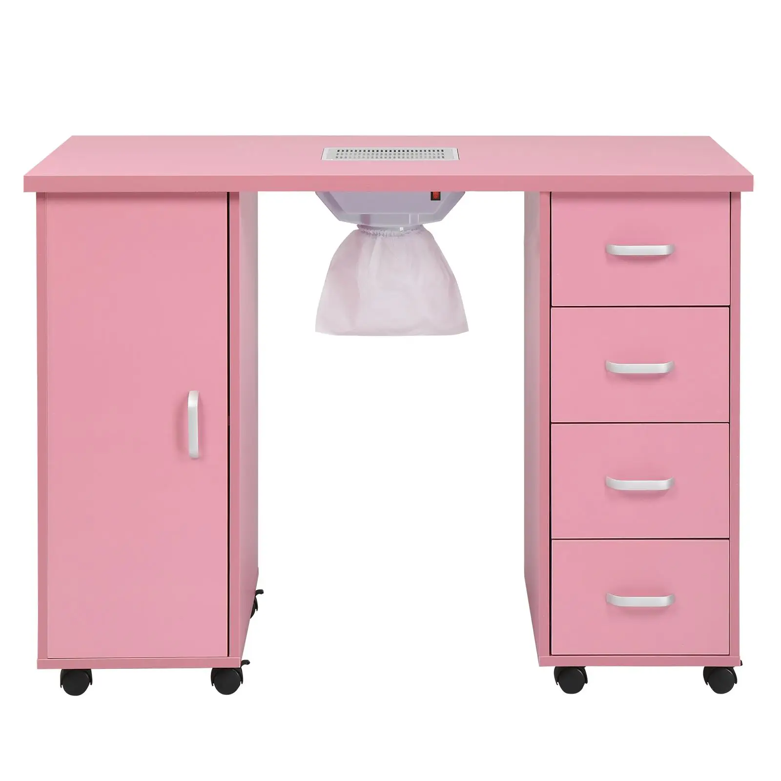 

Nail Table with Single Door & 4 Drawers - Stylish Fan Design for Salon & Personal Use