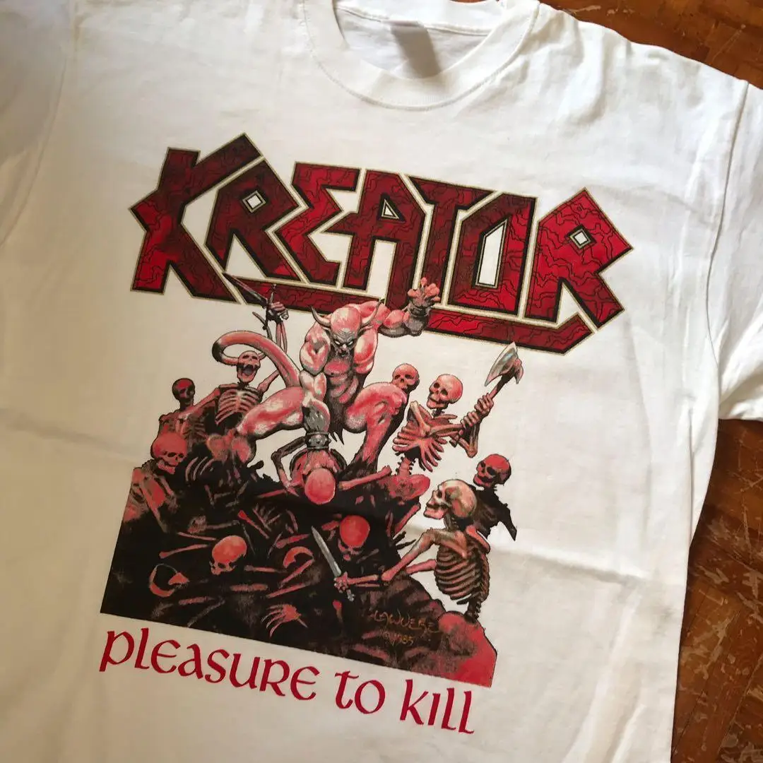 Doube sided Kreator band shirt, Pleasure to kill, thrash metal band shirt TE6052