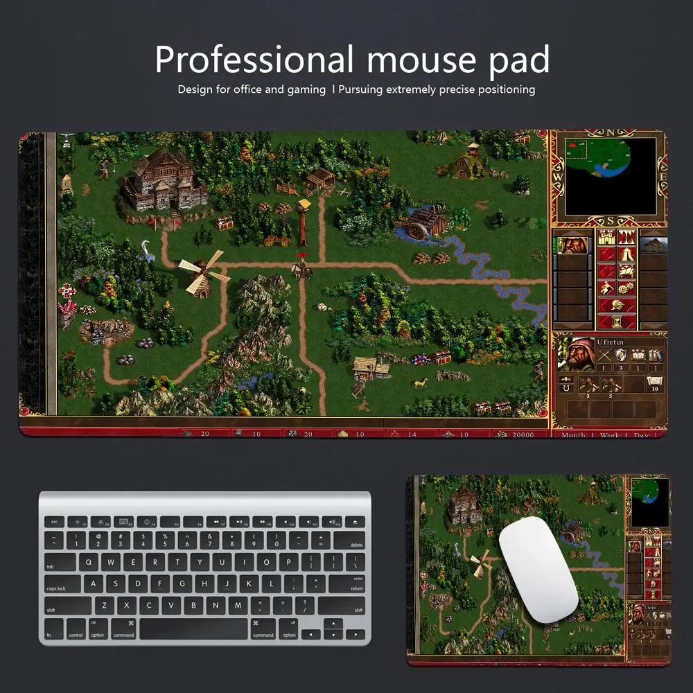 H-Heroes of Might and Magic 3 Mousepad Pc Gamer Computer Accessories Mouse Pad Gaming Laptop Keyboard Desk Mat Large MausePads