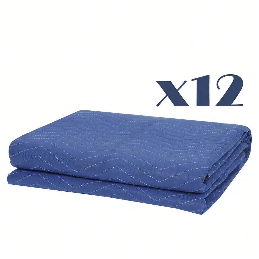 ผ้าห่มขนย้าย 12 แพ็ค 80 "x 72" Pro Economy Blue Shipping Furniture Pads