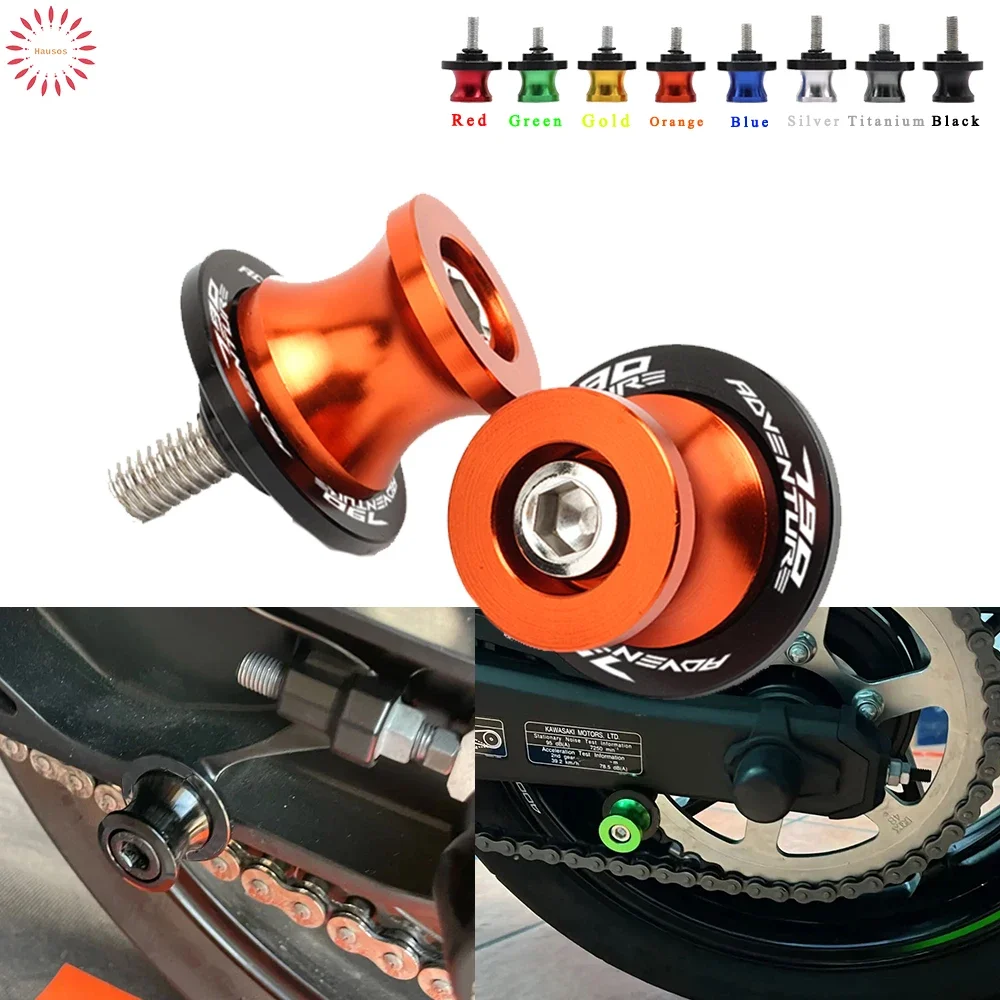 ل KTM 790ADV 790 ADVENTURE 2019 2020 890ADV R 2021 2022 CNC دراجة نارية الملحقات M10 Swingarm بكرات المتزلجون حامل مسامير