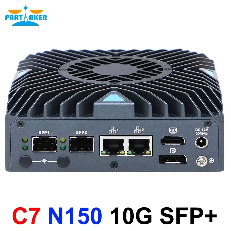 Partaker Mini PC N150 Firewall Hardware Dual Intel i226-V 2.5GbE Lan 2 x 10GbE SFP DP HD Display OPNsense Rugged Mini Computer