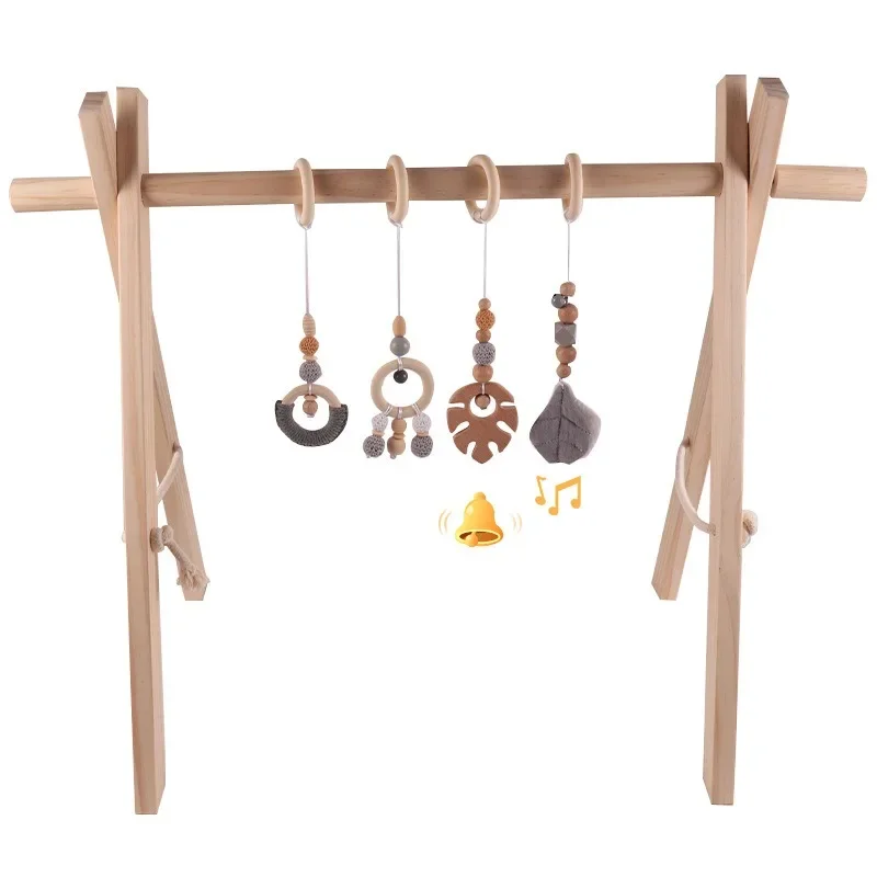 Nuovo set di 4 pendenti da palestra in legno per bambini con gancio, coniglietto rosa, farfalla, per bambini, telaio da palestra, passeggino, decorazione con ciondolo appeso per carrozzina per culla