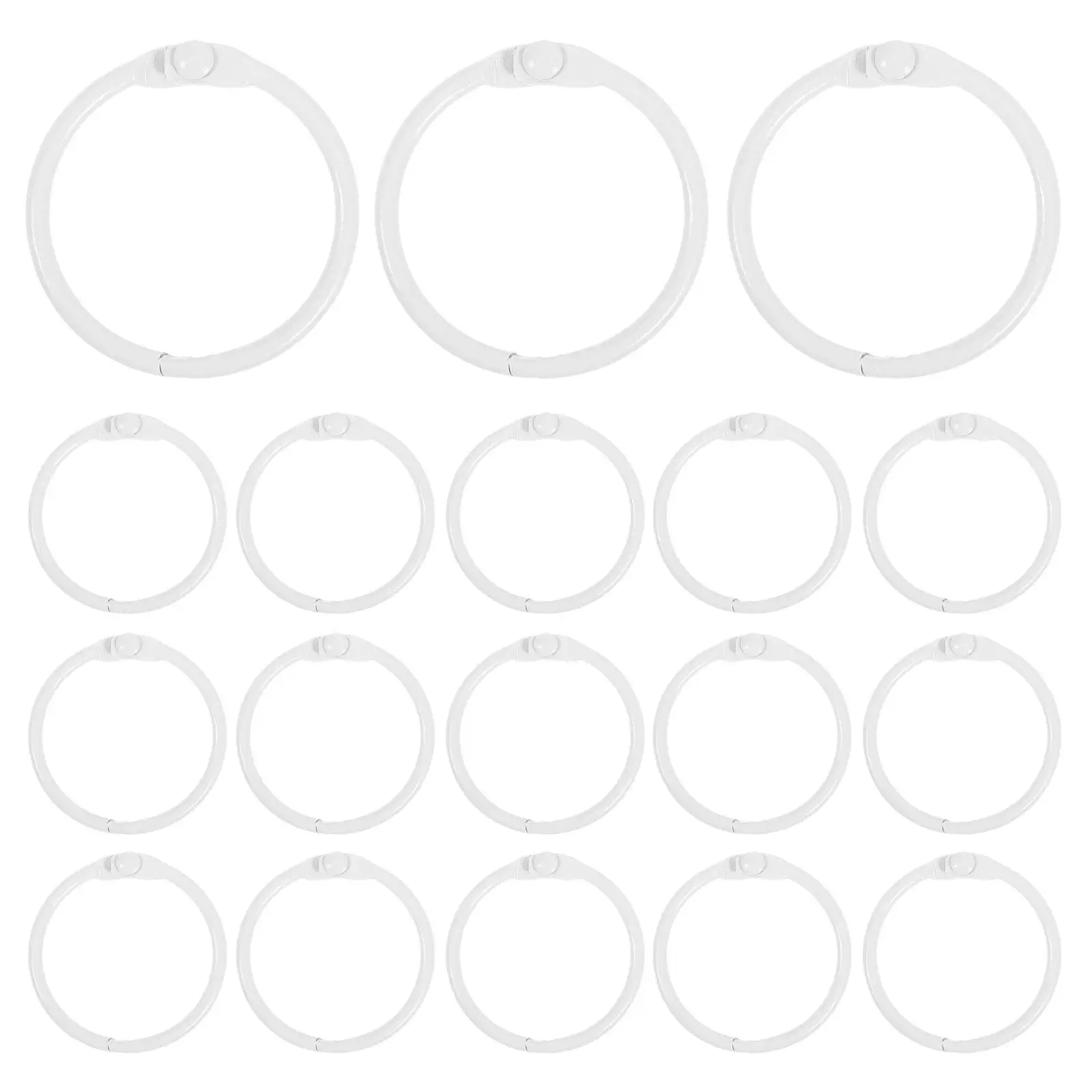 80Pcs Binder Hinged Buckle Metal Rings Sturdy Removable Loose Leaf Paper Rings for Index Cards Flashcards Notebook Organizer