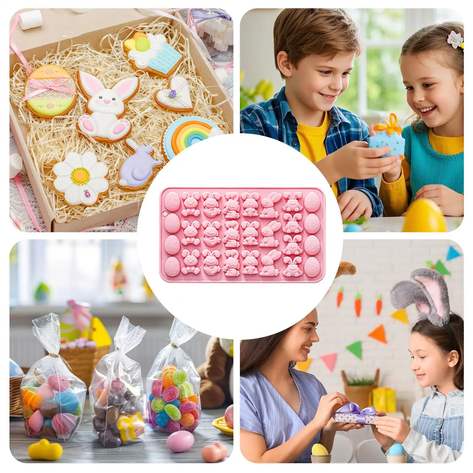 Easter Silicone Molds Nonstick Food Grade Baking Pan Easter Egg Silicone Mold Pan For Cookie Muffin Jelly Dessert Cake - view 5
