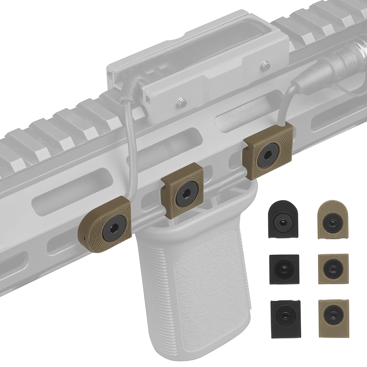 Linterna Metálica Poseidon Defense con Luz Láser, Sistema de Guía de Cables Mlok, Abrazadera de Cables, Clip para Cables, Accesorios de Fijación