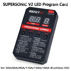 ROCKET-RC SUPERSONIC V2 LED Program Card RC Car for 50A/60A/90A/110A/130A/160A Brushless ESC Electronic Speed Controller RC Car