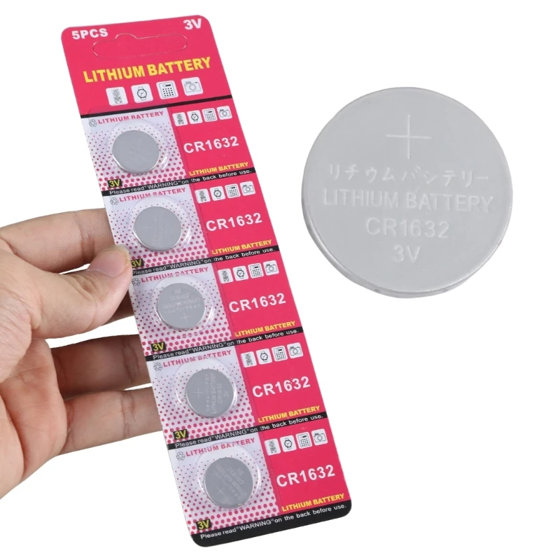 5Pcs 3V Lithium Batteries CR1632 For Remote Control LED Light Toy Clock Watch CR1632 Button Coin Cells Battery