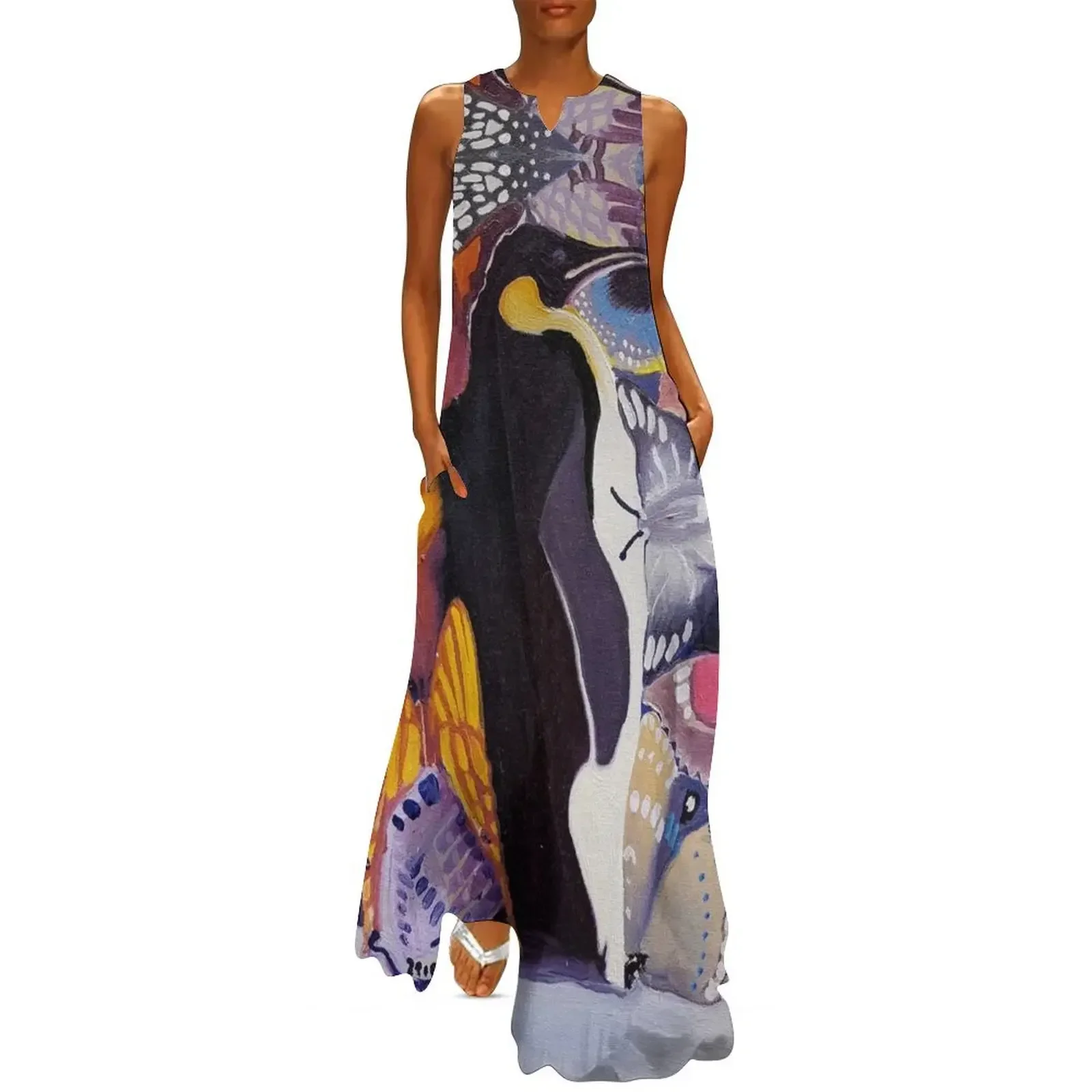 

Penguins and Butterflies Long Dress dress women summer Dresses for wedding party festival outfit women dress