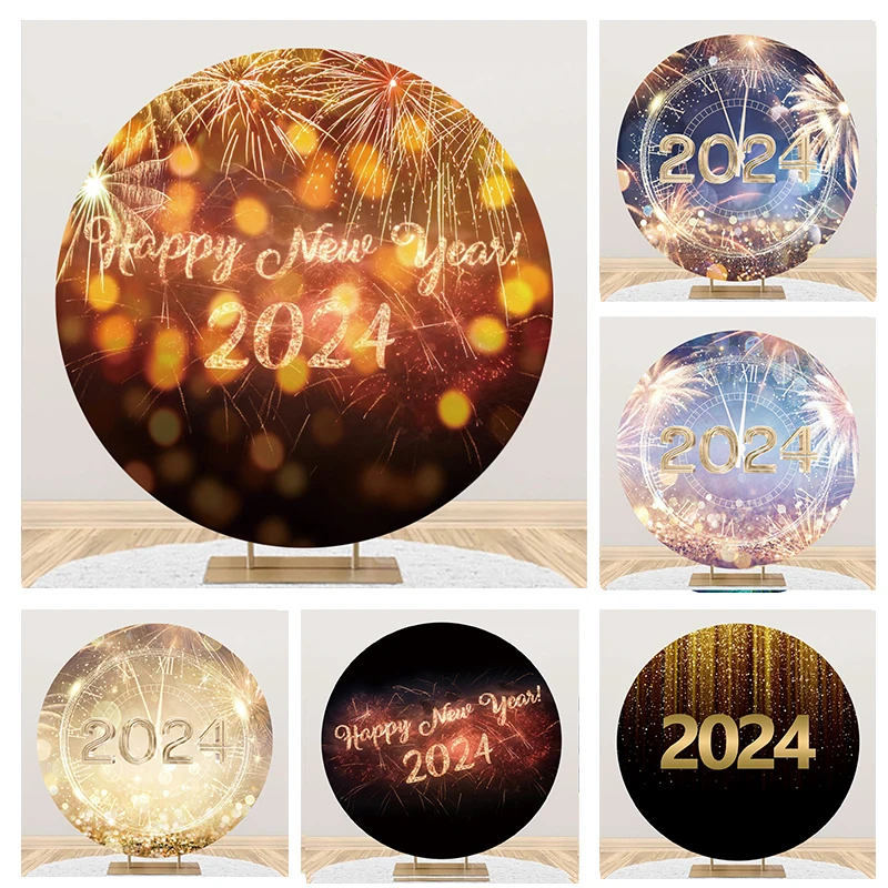 

Laeacco блестки фейерверк новогодний круглый фон для фотосъемки до 2024 вечера фотография