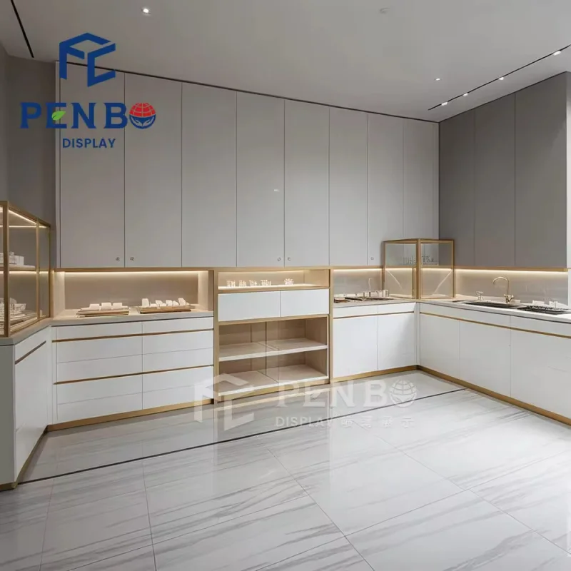 custom.Custom Jewelry Store Interior Design Jewelry Display showcase Jewelry Display Kiosk with Led Lighting