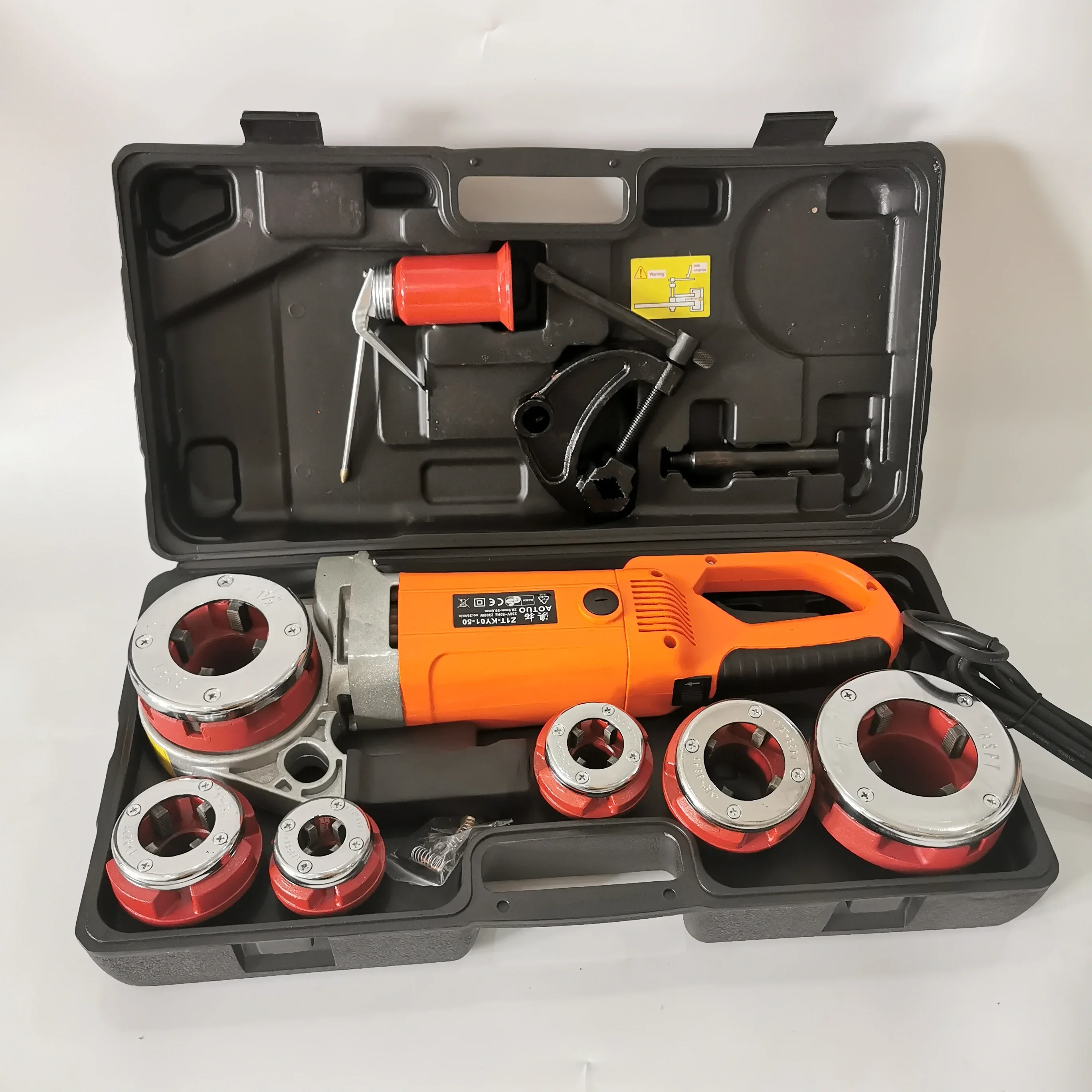 Portable hand held  Electric Pipe Threader With 6 Dies Threading Machine